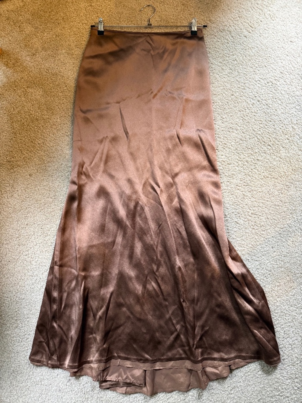 Carmen Marc Valvo COllectio Bronze Sheen Maxi Skirt Sz 6